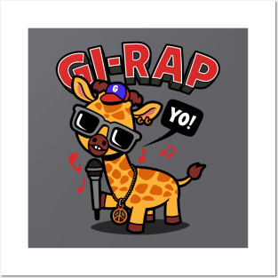 Gi-Rap Funny Kawaii Hiphop Rapping Animal Giraffe Posters and Art